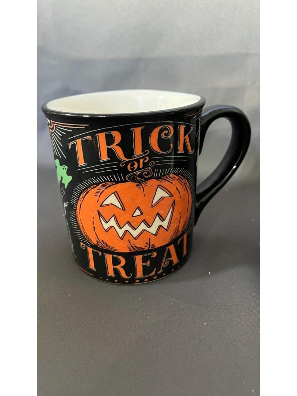 Set Of Two Halloween Mugs Featuring Festive Trick Or Treat & Skeletal Design - Picture 6 of 9